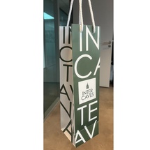 Sac Papier Kraft Logo Luxe Cordelettes 1 Bouteille